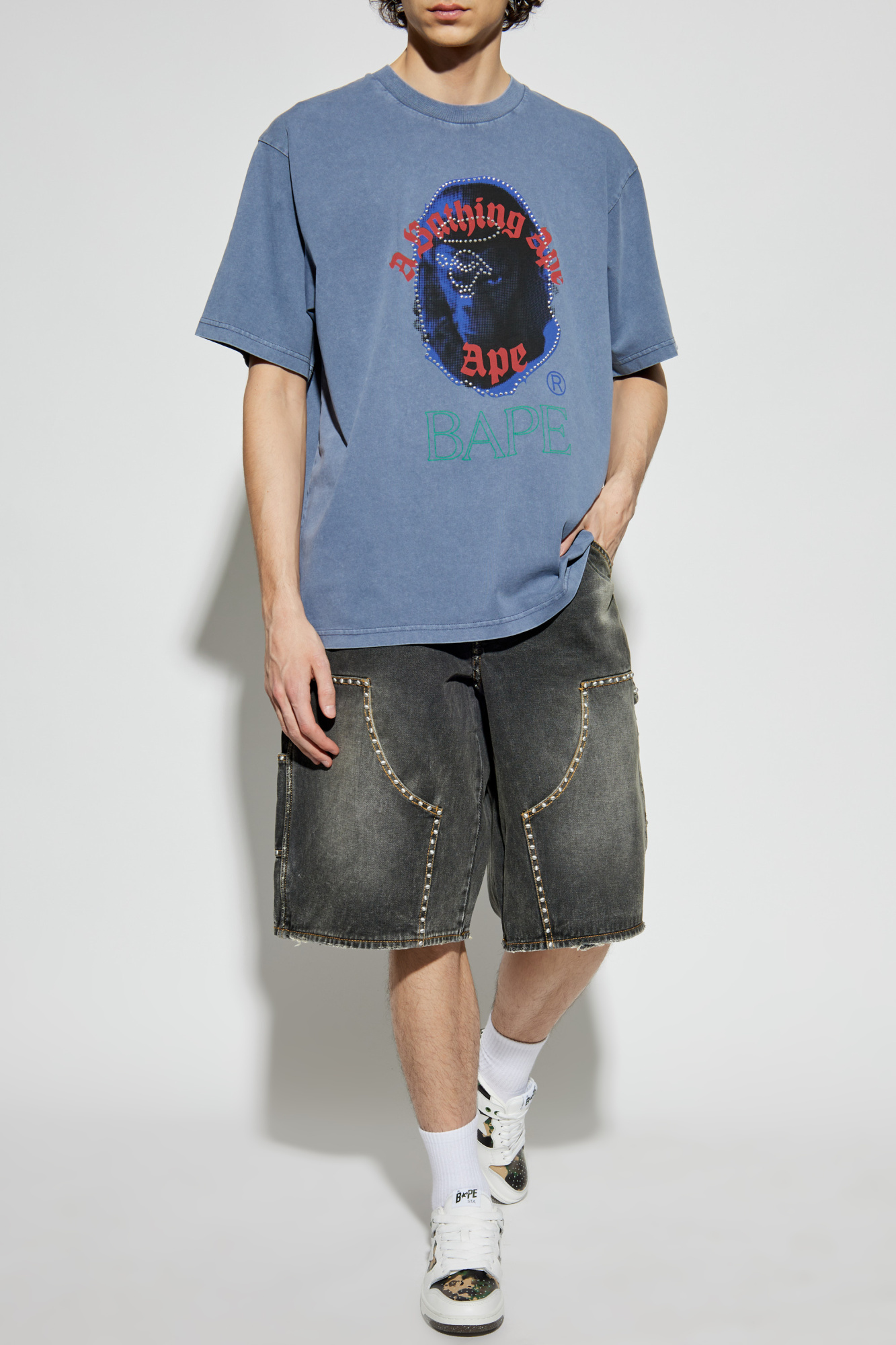Blue Printed T-shirt A BATHING APE® - Vitkac AS